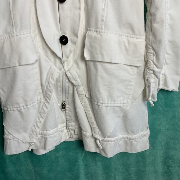 Neon Buddha Womens Ivory Shacket Full Zip Button Down with Pockets Size Small - Picture 10 of 13